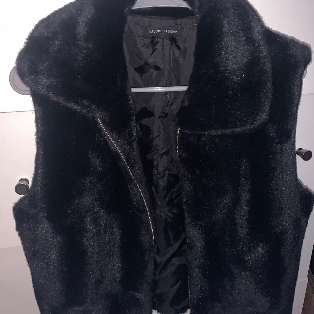 Black Faux Fur Vest